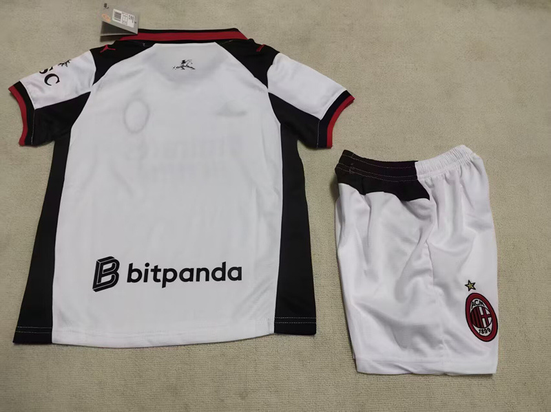 2026-2027 Correct Version AC Milan Away White Kids/Youth Soccer Uniform-507