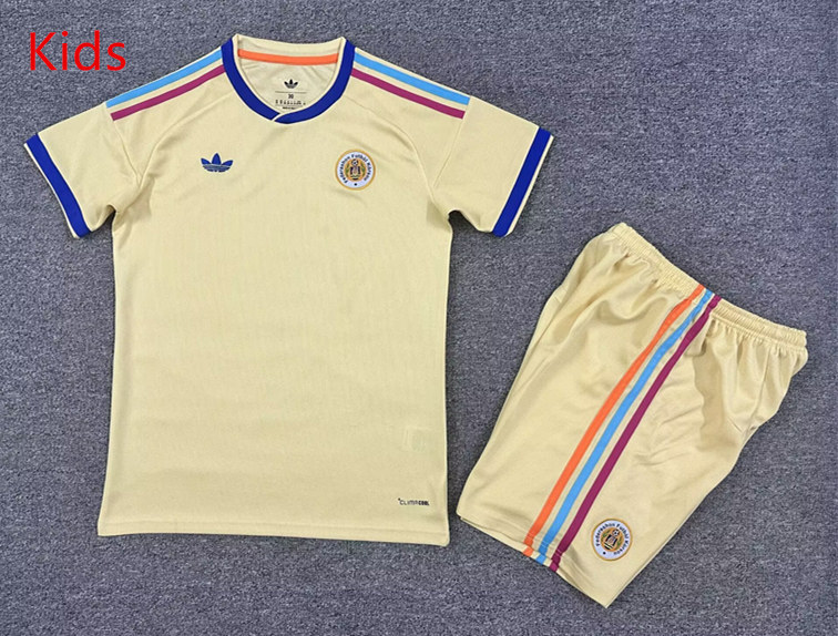 2026-2027 Curaçaos voetbalelftal Away Yellow Kid/Youth Soccer Uniform-AY