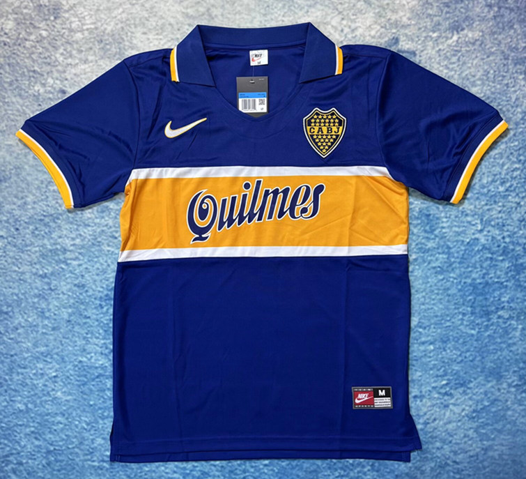 Retro Version 1996-1997 Boca Juniors Home Blue Thailand Soccer Jersey AAA-6590