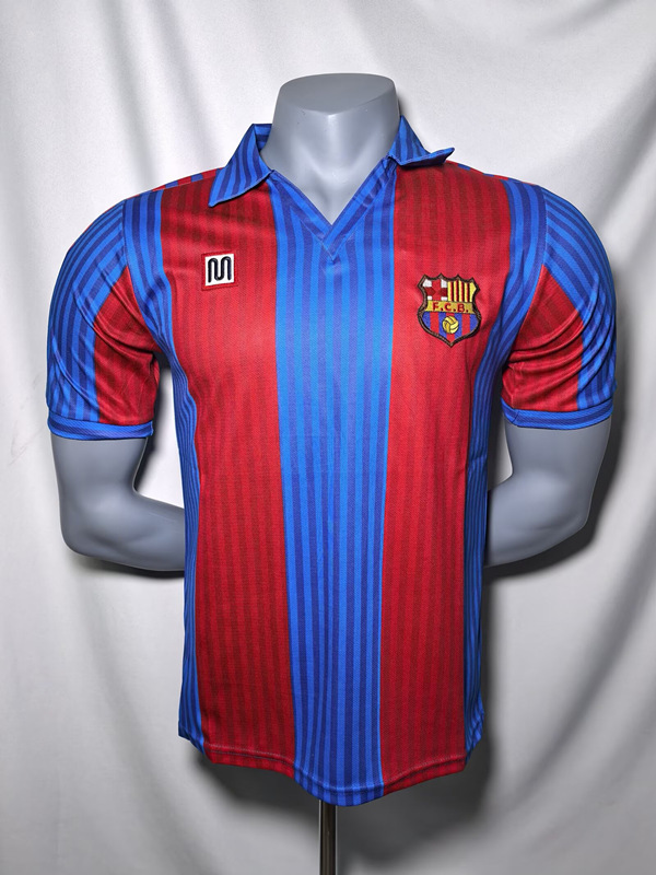 Retro Version 1990 Barcelona Home Red&Blue Thailand Soccer Jersey AAA-912