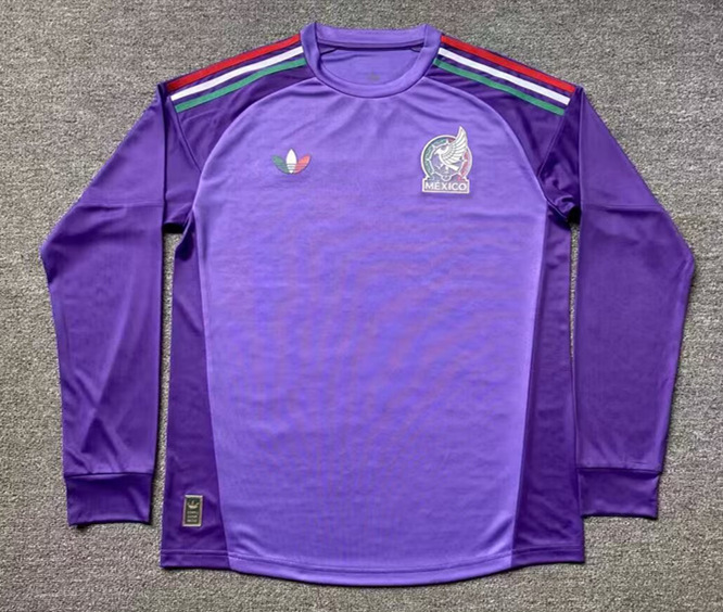 (S-3XL) 2026 World Cup Mexico Goalkeeper Purple LS Thailand Soccer Jersey AAA-912