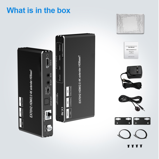 4K60 HDMI ARC Extender 70m | HDBaseT 4K HDR, PoE, SPDIF