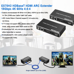 4K60 HDMI ARC Extender 70m | HDBaseT 4K HDR, PoE, SPDIF