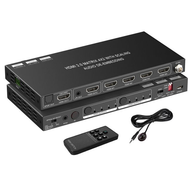 4K HDMI Matrix Switch 4x2 with ARC and Dolby Vision support