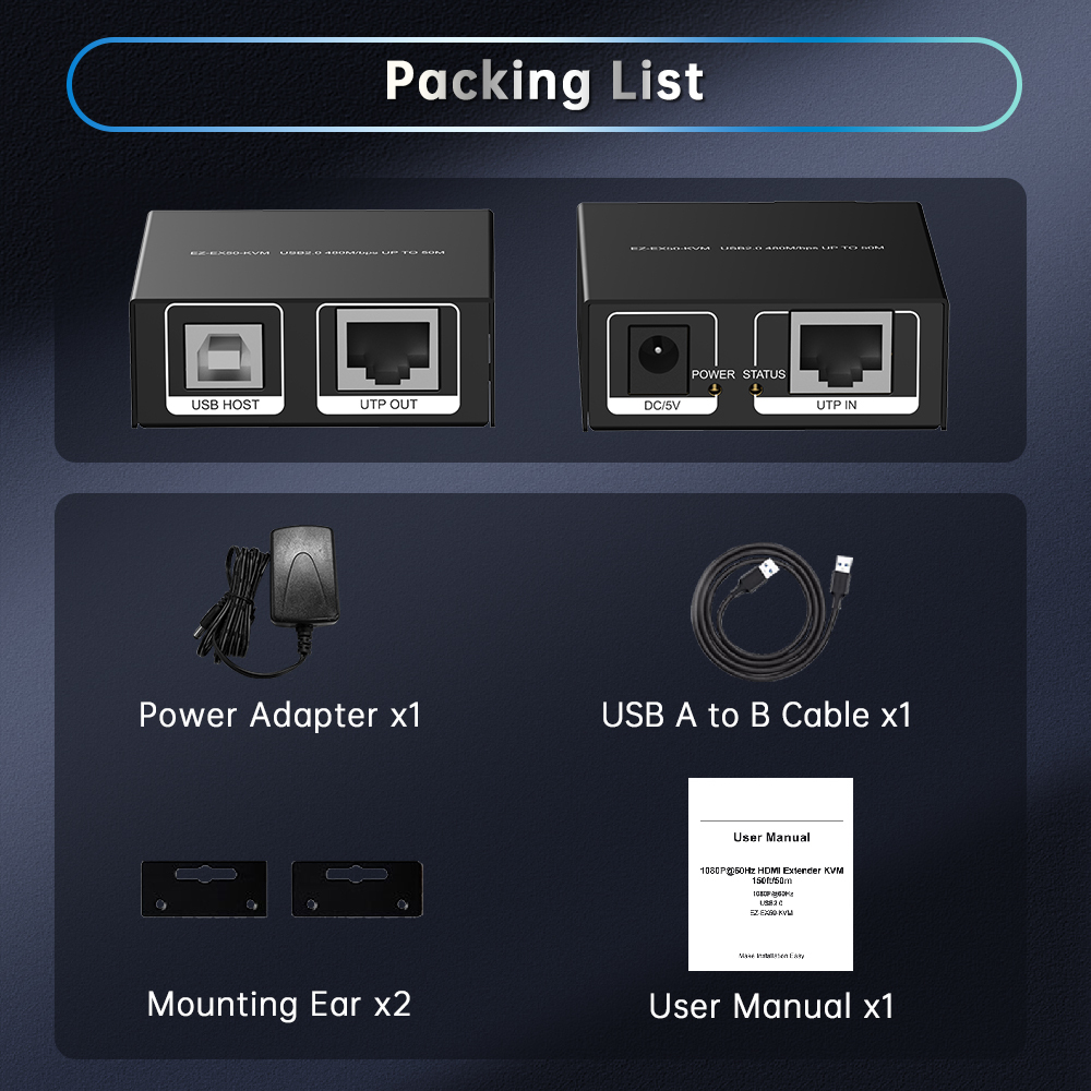 1080P HDMI KVM Extender 50m HDMI Extender KVM 165ft/50m