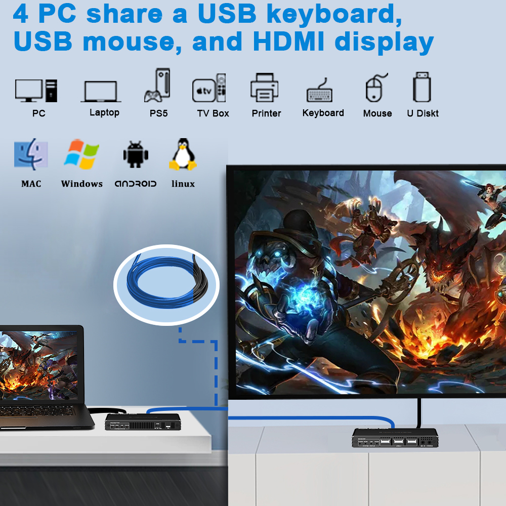 4K HDMI KVMエクステンダー 100m | HDMI 2.0 4K60対応