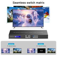 4×4 4K HDMIマトリックススイッチャー（マルチビュー＆60m延長対応）｜4K@60Hz、HDR対応