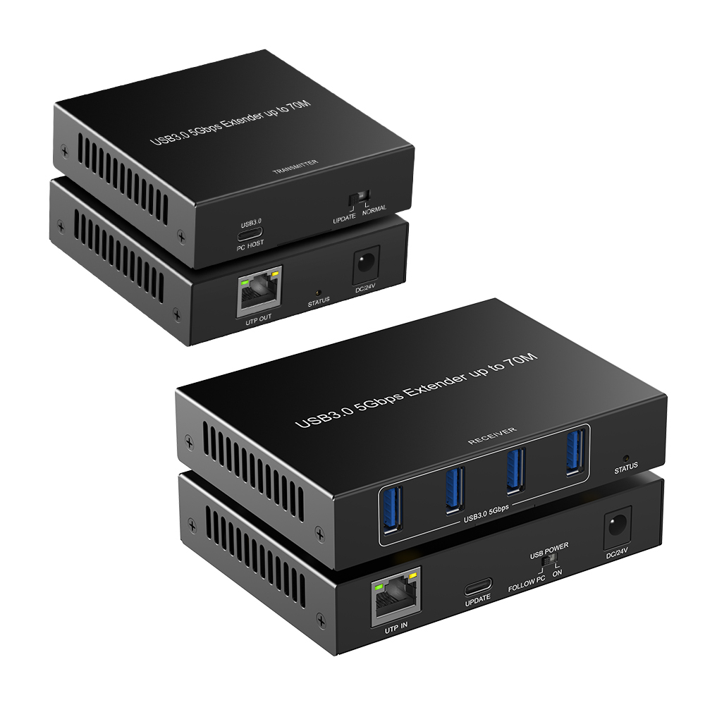 USB3.0 Extender 230ft 4-Port 5Gbps POE