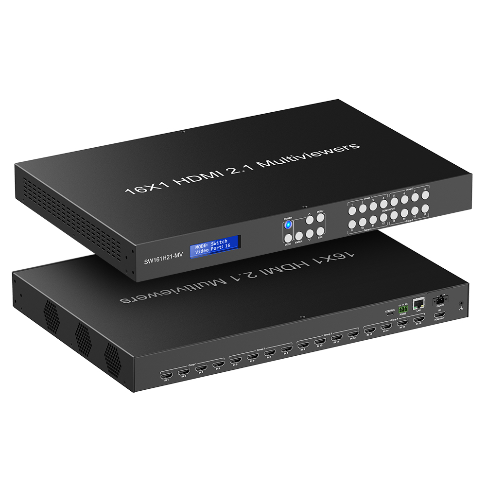 8K HDMI 2.1 マルチビューアー 16入力1出力 8K@60Hz対応 4×4 / 2×2 マルチビュー＆シームレス切替対応