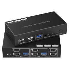 8K デュアルモニター KVMスイッチ 2入力1出力 USB 3.0対応 4K120対応