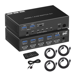 8K HDMI 2.1 KVM Switch 4x1 USB 3.0 4K120