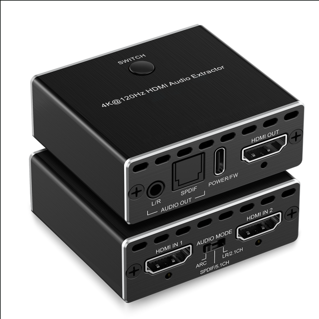 8K HDMI Audio Extractor Switch 2x1 4K120 VRR