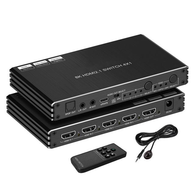 8K HDMI 2.1 Switch 4x1 4K120 HDR ARC