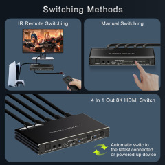 8K HDMI 2.1 Switch 4x1 4K120 HDR ARC
