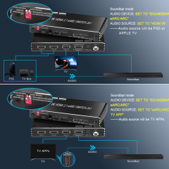 8K HDMI 2.1 Switch 2x1 with ARC/eARC Audio