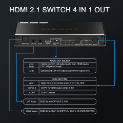 8K HDMI 2.1 Switch 4x1 4K120 HDR ARC