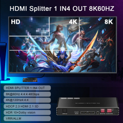 8K60 HDMI 2.1 Splitter 1x4 with Audio Extractor