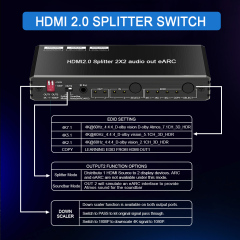 4K60 HDMI 2.0 Splitter 1x2 with eARC Audio EDID