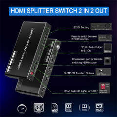 4K60 HDMI 2.0 Splitter 1x2 with eARC Audio EDID