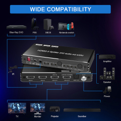 4K60 HDMI 2.0 Splitter 1x2 with eARC Audio EDID