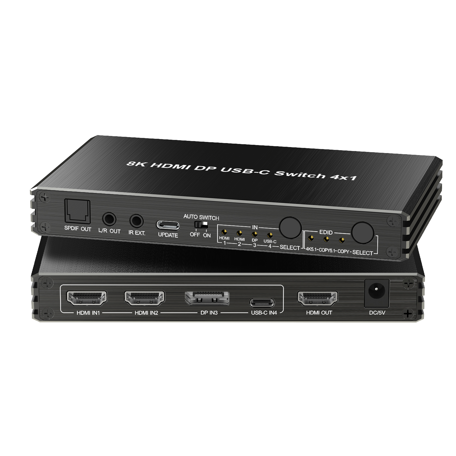 8K60 HDMI DP USB-C Switch 4x1 with HDR10 HDCP2.3