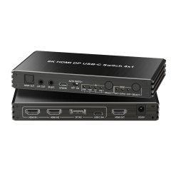8K60 HDMI DP USB-C Switch 4x1 with HDR10 HDCP2.3