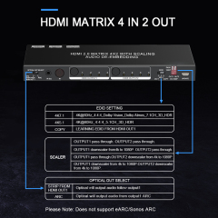 4K HDMI Matrix Switch 4×2 | HDCP 2.2, EDID, eARC, Dolby Vision