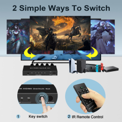 8K HDMI 2.1 Switch 4x1 with VRR ARC HDR10 HDCP2.3