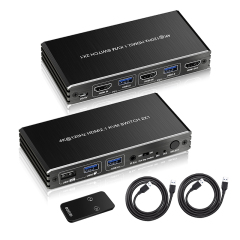 8K60 HDMI 2.1 KVM Switch 2 Port with Hotkey & EDID