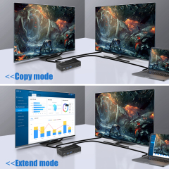 4K60 HDMI KVM Switch 2x1 Dual Monitor with USB 3.0