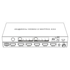 4K60 HDMI 2.0 Matrix 4x2 with HDR Scaler SPDIF Audio