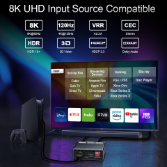 8K HDMI 2.1 Splitter 1x2 4K120 VRR ARC