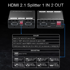 8K HDMI 2.1 Splitter 1x2 4K120 VRR ARC