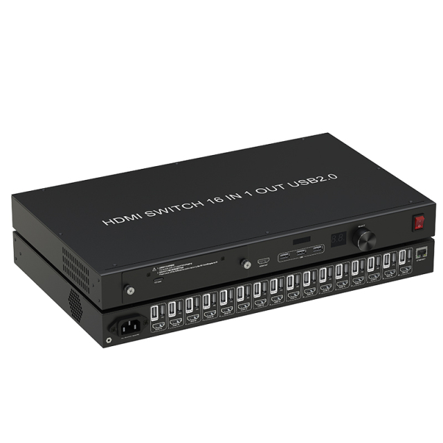 4K60 16x1 HDMI KVM Switch USB 3.0 Remote Control