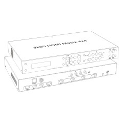 4x4 8K HDMI 2.1 Matrix Switcher with HDR10, Dolby Vision & Audio De-embedding