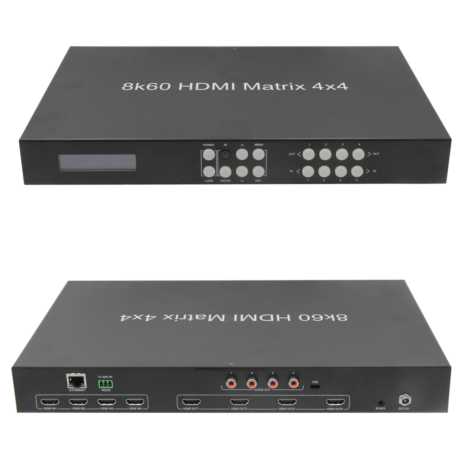 4x4 8K HDMI 2.1 Matrix Switcher with HDR10, Dolby Vision & Audio De-embedding