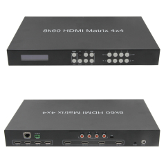 4x4 8K HDMI 2.1 Matrix Switcher with HDR10, Dolby Vision & Audio De-embedding
