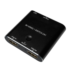8K HDMI 2.1 スイッチャー 2入力1出力 | HDCP・Dolby Vision対応