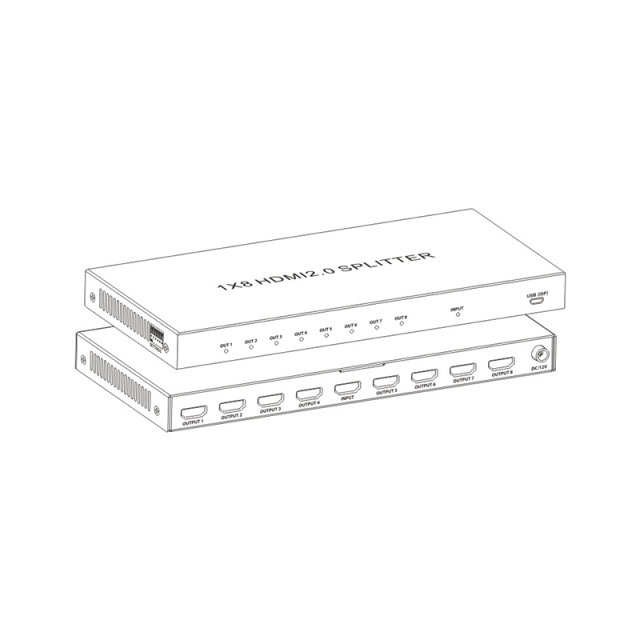 4K60 HDMI Splitter 1x8 with Downscaling