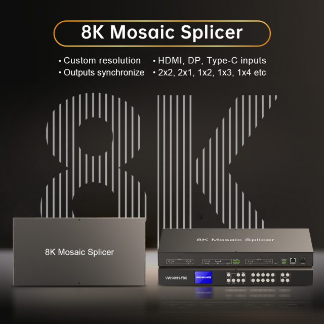 8K Video Wall Splicer Mosaic Processor | 8K60 Multi-Input Controller