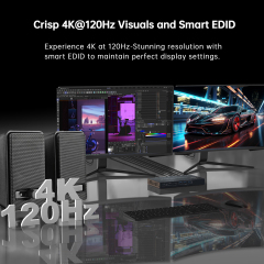 HDMI & USB-C Dual Monitor KVM Switch 2x1 | 8K@60Hz, 4K@120Hz, USB 3.0