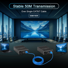 4K HDMI 2.0 Extender 50M over Cat6/7 with PoE, IR & RS232
