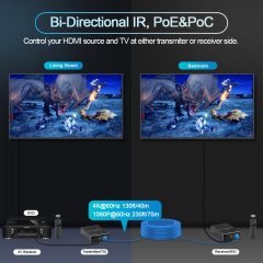 4K HDMI 2.0 Extender 50M over Cat6/7 with PoE, IR & RS232