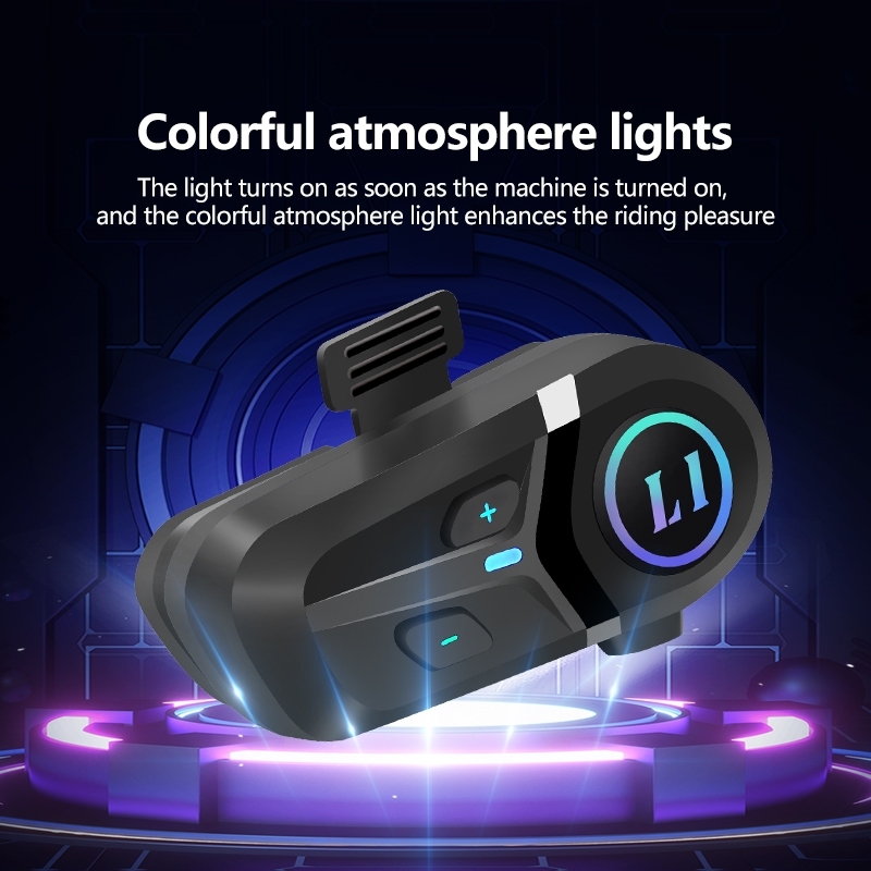 L1 Plus Helmet Bluetooth Headset | RGB Atmosphere Light | BT5.3 | Dual Phone | IP65 | OEM Manufacturer – Voiture