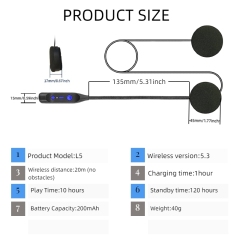 L5 Helmet Bluetooth Headset | Wire-In-Helmet Design | BT5.3 | 1H Fast Charge | 6 Helmet Types | OEM Manufacturer – Voiture