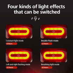 TK526 Helmet Tail Light | 14 LED 600lm | 4 Modes | 650mAh | 12H | TYPE-C | Motorcycle & Bicycle | OEM ‒ Voiture