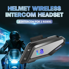 L8 Helmet Intercom Headset | 300M 2-Rider Intercom | BT5.4 | CVC+DSP | Mood Light | IP65 | OEM Manufacturer ‒ Voiture