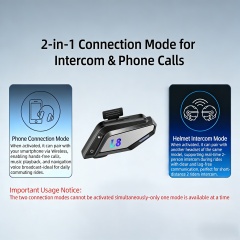 L8 Helmet Intercom Headset | 300M 2-Rider Intercom | BT5.4 | CVC+DSP | Mood Light | IP65 | OEM Manufacturer ‒ Voiture