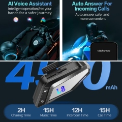 L8 Helmet Intercom Headset | 300M 2-Rider Intercom | BT5.4 | CVC+DSP | Mood Light | IP65 | OEM Manufacturer ‒ Voiture