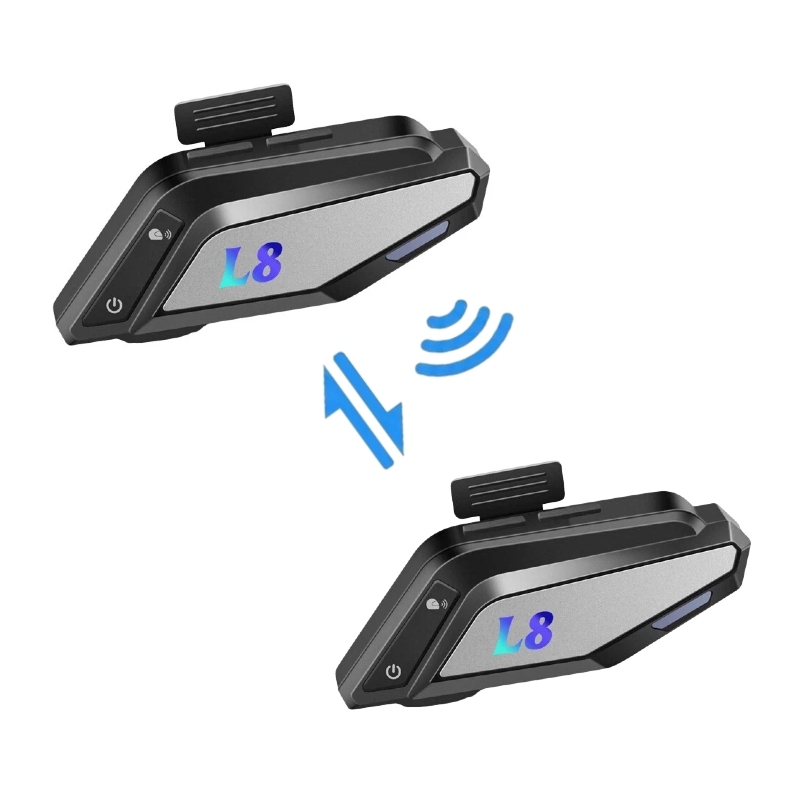 L8 Helmet Intercom Headset | 300M 2-Rider Intercom | BT5.4 | CVC+DSP | Mood Light | IP65 | OEM Manufacturer ‒ Voiture